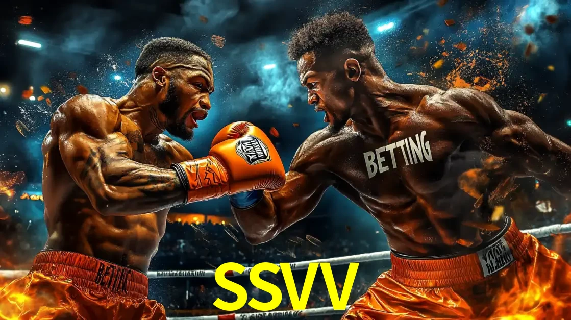 Dois boxeadores em uma luta intensa e explosiva, representando a adrenalina e as oportunidades de apostas em esportes de combate disponíveis na plataforma SSVV.